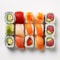 Bold And Innovative Sushi Arrangement With Solapunk Aesthetic