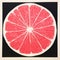 Bold Lithographic Grapefruit Slice Stencil Print On Geometrical Shapes