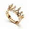 Bold And Majestic Gold Crown Ring With Diamond Accents