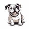 Bold Manga-inspired Bulldog On White Stock Vector