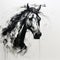 Bold And Minimalist Black And White Horse Art With Hyper-realistic Atmosphere