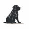Bold And Minimalistic Black Labrador Icon With Distinct Stylistic Range