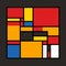 Bold And Modern: Montage By Mondrian In Simplistic Vector Art Style