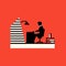 Bold Modernism: Silhouette Of Office Worker In Isotype Style