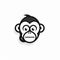 Bold Monkey Logo: White Background Flat Vector Illustration