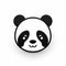 Bold Monochromatic Panda Icon On White Background