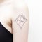 Bold Mountain Lines Tattoo: Sketchfab Style On Woman\\\'s Arm