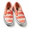 Bold Orange And White Striped Vans Classic Slip Ons