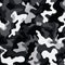 Bold Outlines: Black And White Camouflage Pattern For Scoutcore Design