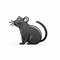 Bold Outlines: Creative Commons Black Rat Character On White Background