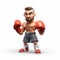 Bold And Realistic 3d Cartoon Boxing Character For Game