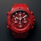 Bold Red Chronograph Watch With Precise Nautical Detail