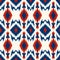 Bold Red, White, And Blue Ikat Pattern With Organic And Geometric Elements