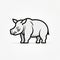 Bold Rhino Design Template: Minimalist Cartoonish Lines On White Background