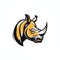 Bold Rhino Head Logo With Mythological References
