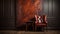 Bold Rust Texture Art Piece In Scottish Ale Room With Chair
