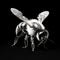 Bold Saturation: Realist Bee In Black And White Minimalist Style