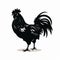 Bold Shadows: A Black Rooster Silhouette On Clean White Background