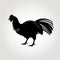 Bold Silhouette Of Rooster: A Modern Twist On Exotic Realism