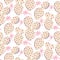 Bold soft pink cactus vector seamless pattern texture.