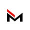 bold sporty Letter M logo design vector graphic concept