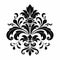 Bold Stencil Black Floral Ornament Vector Art On White Background