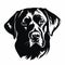 Bold Stencil Black Labrador Retriever Dog Portrait - Hyper-realistic Animal Illustration