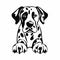 Bold Stencil Dalmatian Puppy Dog Drawing - Free Vector