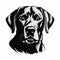 Bold Stencil Labrador Illustration In Black And White