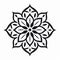 Bold Stencil Mandala Flower Clip Art Vector Png