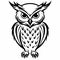 Bold Stencil Owl Tattoo Design - High Resolution Black And White