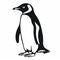 Bold Stencil Penguin Clip Art On White Background