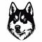 Bold Stencil Siberian Husky Head Silhouette Vector Illustration