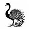 Bold Stencil Swan: Vibrant Illustration Of Chinese Iconography