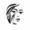 Bold Stencil Woman Face Tattoo Design - Serene And Stylish