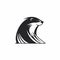 Bold And Striking Black And White Badger Logo Design