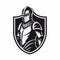 Bold And Striking Black And White Knight Logo Design