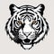 Bold Tiger Face Vector Illustration With Symmetrical Design