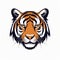 Bold Tiger Logo With Strong Facial Expression On White Background