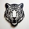 Bold Tiger Sculpture On Black Background: Laser Cut Metal Name Sign