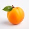 Bold And Vibrant 3d Apricot With Leaf On White Background