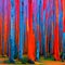 A bold and vibrant abstract landscape with sharp lines and contrasting colors4, Generative AI