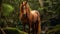 Bold And Vibrant: A Beautiful Brown Horse In The Forest