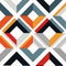 Bold And Vibrant Geometric Pattern With Squares In Orange, Grey, And Black