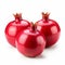 Bold And Vibrant: Three Red Pomegranates In Patricia Piccinini Style