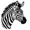 Bold Zebra Head Silhouette On White Background