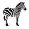 Bold Zebra Silhouette On Clean White Background