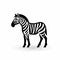 Bold Zebra Silhouette On White Background - Personal Iconography Style