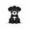 Boldly Black And White Cute Dog Vector Icon