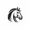 Boldly Black And White Horse Head Logos Vector Illustration